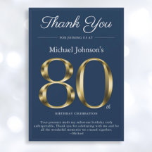 Tarjeta de agradecimiento a la Marina Azul Oro 80