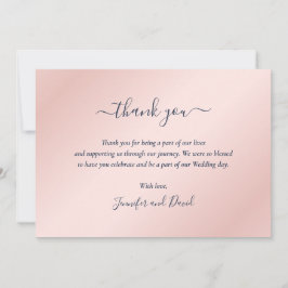 Tarjeta de agradecimiento a la Marina Azul y Rubor