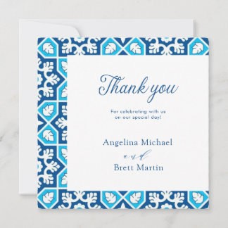 Tarjeta de agradecimiento a la Marina Blue Elegant