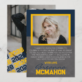 Tarjeta de agradecimiento a la Marina Blue & Gold