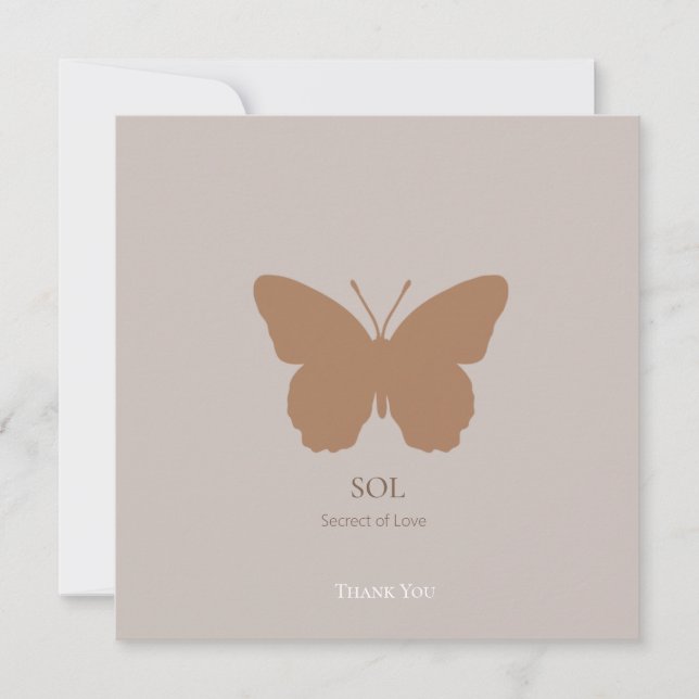 Tarjeta de agradecimiento a la mariposa (Anverso)