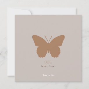 Tarjeta de agradecimiento a la mariposa