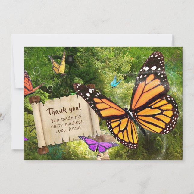 Tarjeta de agradecimiento a la mariposa (Anverso)