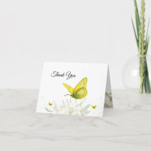 Tarjeta de agradecimiento a la mariposa amarilla