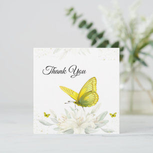 Tarjeta de agradecimiento a la mariposa amarilla