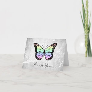 Tarjeta de agradecimiento a la mariposa arco iris