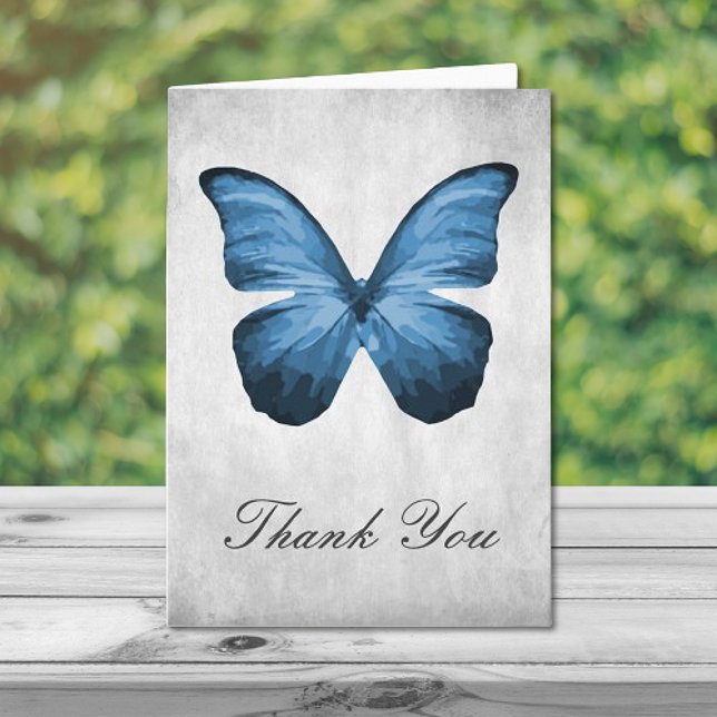 Tarjeta de agradecimiento a la mariposa azul (Blue Butterfly Thank You Card)