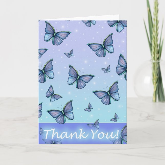 Tarjeta de agradecimiento a la mariposa azul (Anverso)