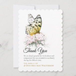 Tarjeta de agradecimiento a la mariposa con flor r