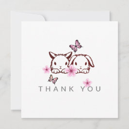 Tarjeta de agradecimiento a la mariposa conejo con