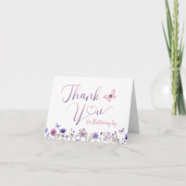 Tarjeta de agradecimiento a la mariposa de flores  (Anverso)