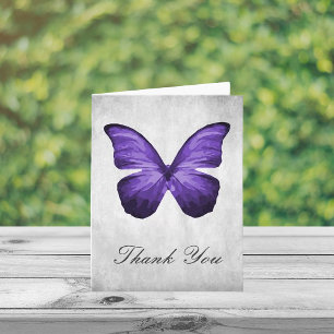Tarjeta de agradecimiento a la mariposa púrpura