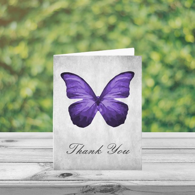Tarjeta de agradecimiento a la mariposa púrpura (Purple Butterfly Thank you Card)
