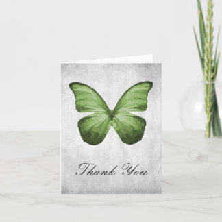 Tarjeta de agradecimiento a la mariposa verde