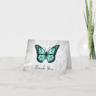 Tarjeta de agradecimiento a la mariposa Verde azul