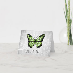 Tarjeta de agradecimiento a la mariposa verde bril
