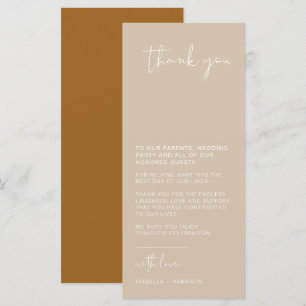 Tarjeta de agradecimiento a la mesa de Bodas de IN