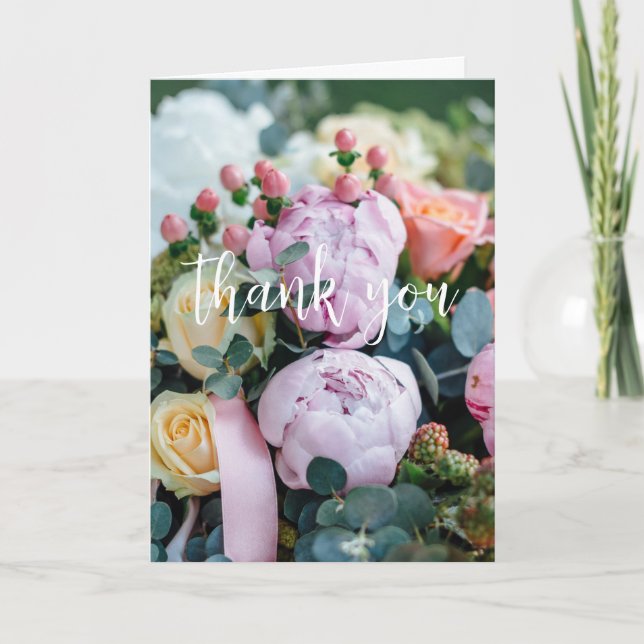 Tarjeta de agradecimiento a la Moda floral moderna (Anverso)