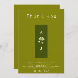 Tarjeta de agradecimiento a la moderna Boda Llano 