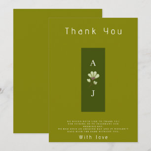 Tarjeta de agradecimiento a la moderna Boda Llano 