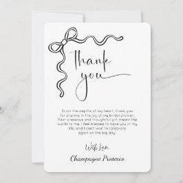 Tarjeta de agradecimiento a la moderna escritura d