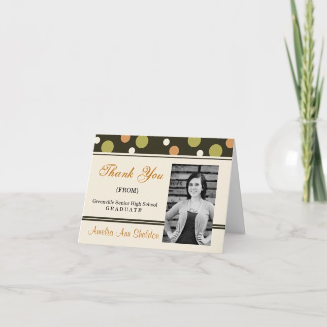 Tarjeta de agradecimiento a la moderna fiesta de g (Anverso)