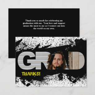 Tarjeta de agradecimiento a la moderna Funky Black