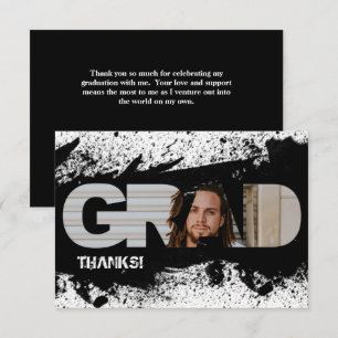 Tarjeta de agradecimiento a la moderna Funky Black