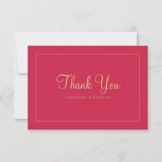 Tarjeta de agradecimiento a la moderna Magenta Red