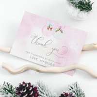 Tarjeta de agradecimiento a la nevada rosa de la d