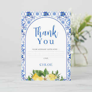 Tarjeta de agradecimiento a la novia floral italia