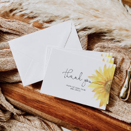 Tarjeta de agradecimiento a la novia girasol