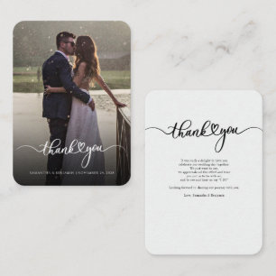 Tarjeta de agradecimiento a la pareja de Bodas de