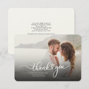 Tarjeta de agradecimiento a la pareja de Bodas rec