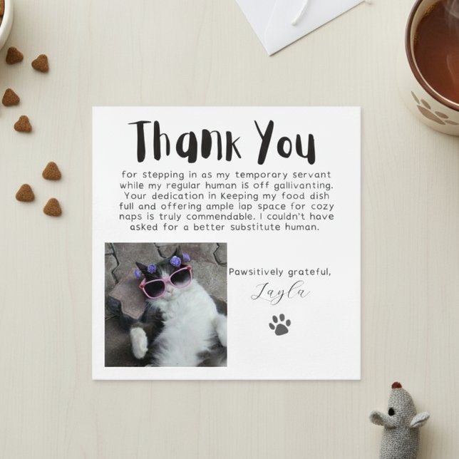 Tarjeta de agradecimiento a la Personalizado, agra (Pawsitively Grateful Custom Photo Thank You Card)