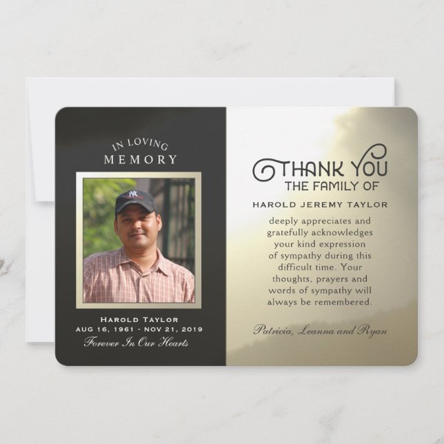 Tarjeta de agradecimiento a la Personalizado Golde (Anverso)