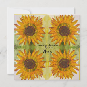 Tarjeta de agradecimiento a la planicie de girasol