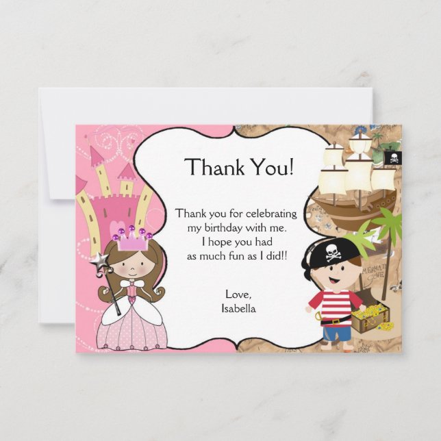 Tarjeta de agradecimiento a la princesa de pelo ma (Anverso)