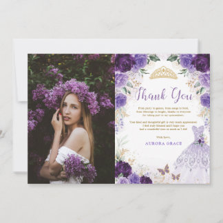 Tarjeta de agradecimiento a la princesa púrpura de