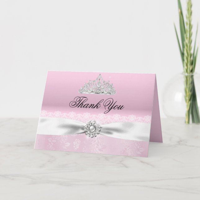 Tarjeta de agradecimiento a la princesa rosa y bla (Anverso)
