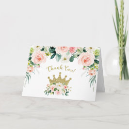 Tarjeta de agradecimiento a la Princesa Rosa y Oro