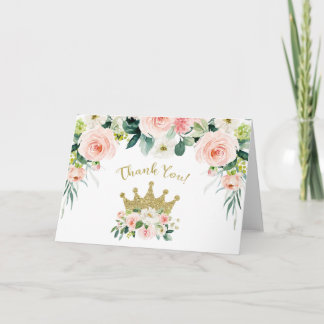 Tarjeta de agradecimiento a la Princesa Rosa y Oro
