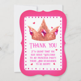 Tarjeta de agradecimiento a la princesa rosada lin