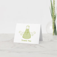 Tarjeta de agradecimiento a la química dulce verde
