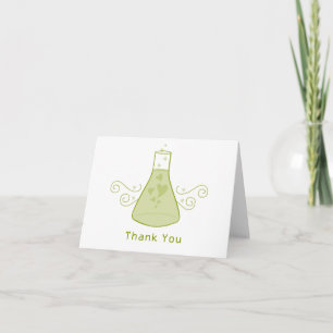 Tarjeta de agradecimiento a la química dulce verde
