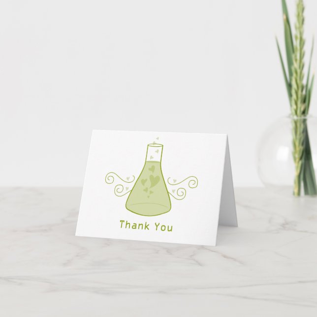 Tarjeta de agradecimiento a la química dulce verde (Anverso)