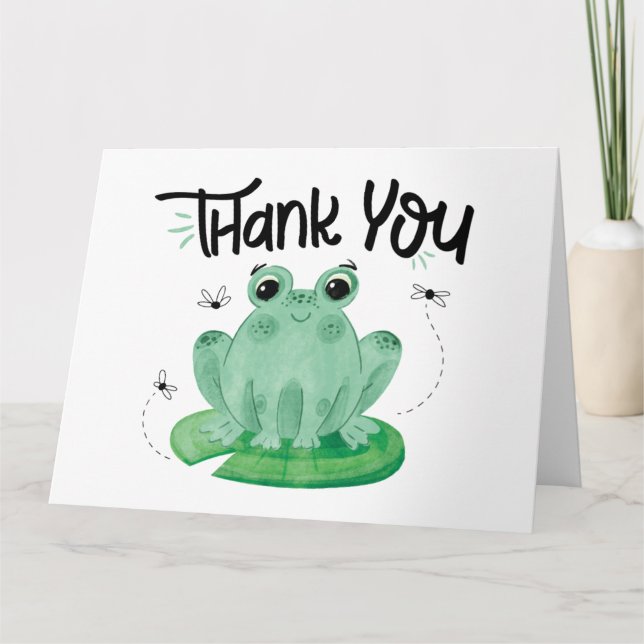 Tarjeta de agradecimiento a la Rana Cute (Anverso)