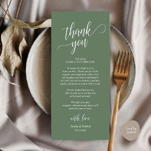 Tarjeta de agradecimiento a la recepción de boda m
