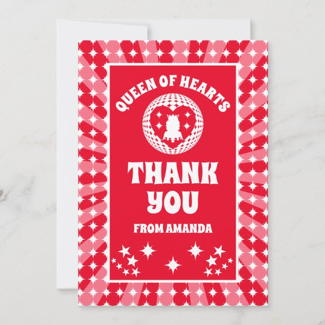 Tarjeta de agradecimiento a la Reina Roja Retro de (Anverso)