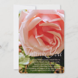 Tarjeta de agradecimiento a la rosa rosa rosa del 